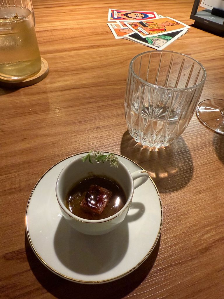 São Paulo Luxury Travel A tasting-menu course served in a small porcelain cup at Evvai in São Paulo