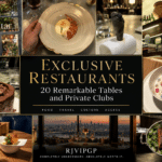 Collage of exclusive restaurant experiences, tasting-menu dishes, private dining settings, and Michelin-level dining featured in Richard Jarocki’s RJVIPGP guide.