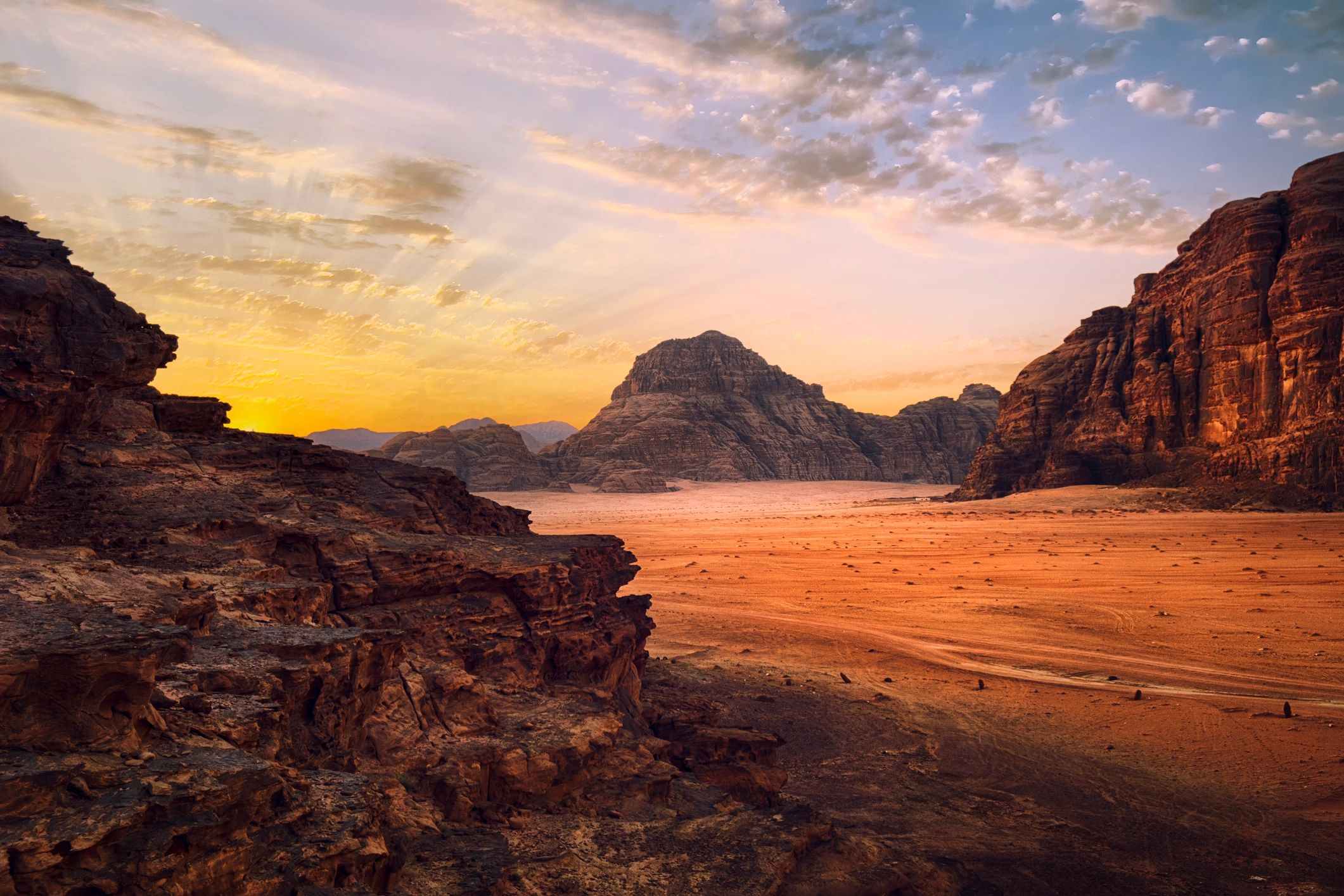 Desert landscape in Wadi Rum, Jordan