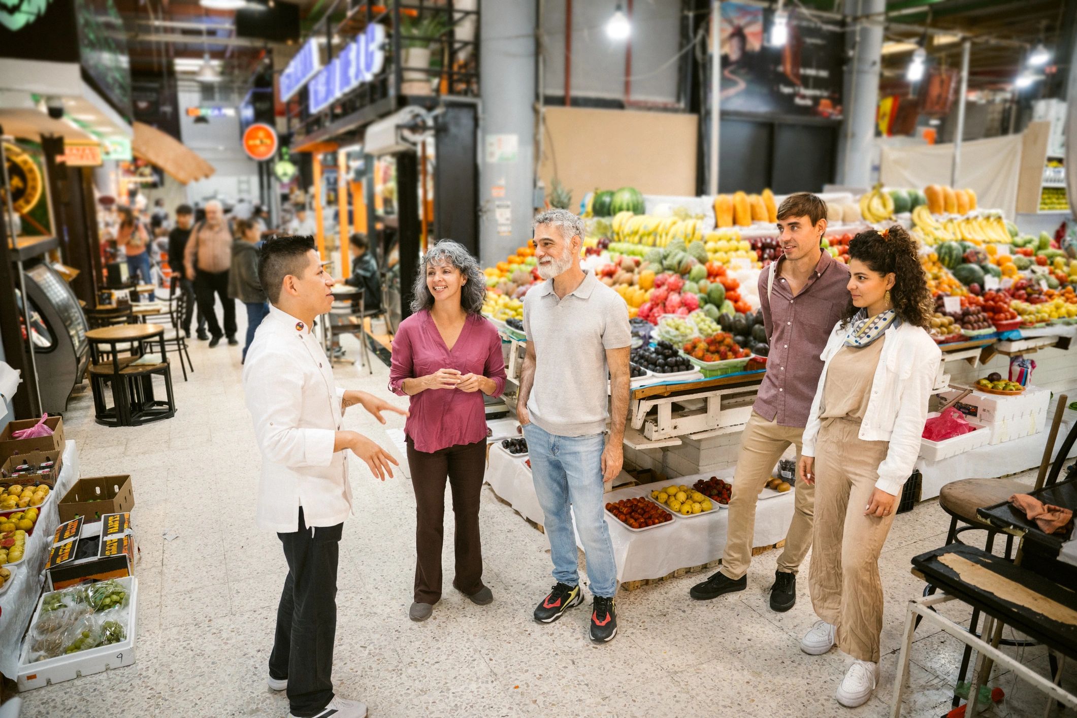 Guided culinary tour through a local market