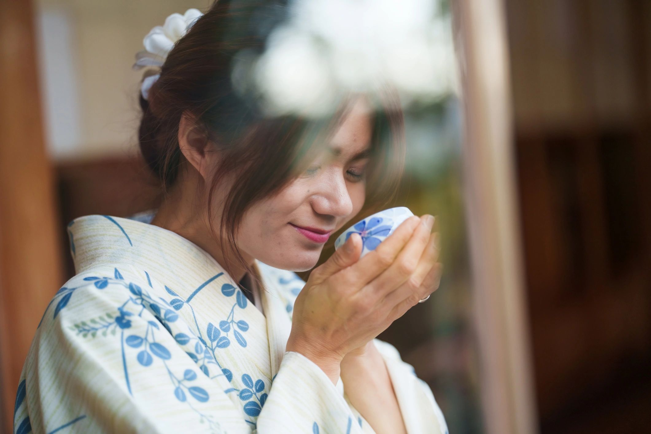 Traveler enjoying a cultural tea experience