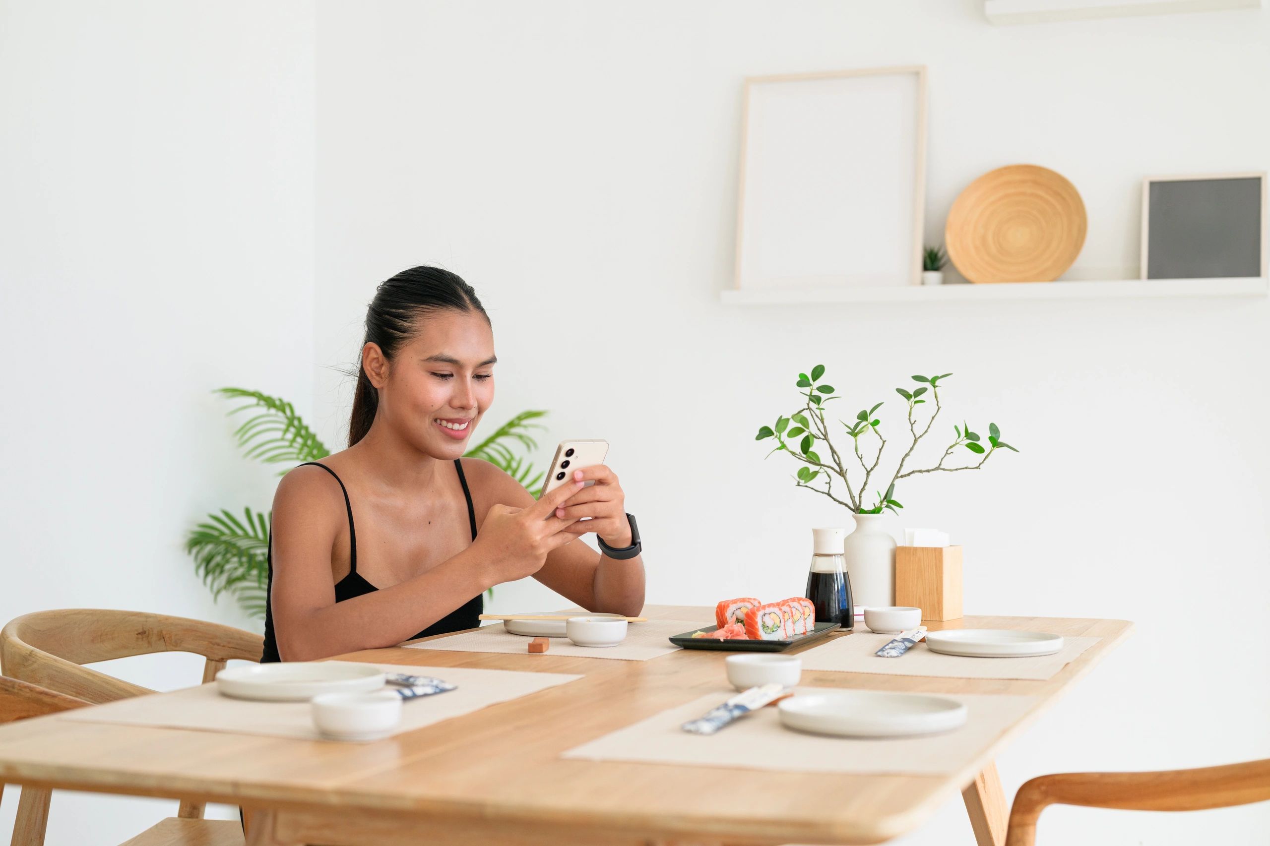 Traveler enjoying a restaurant experience