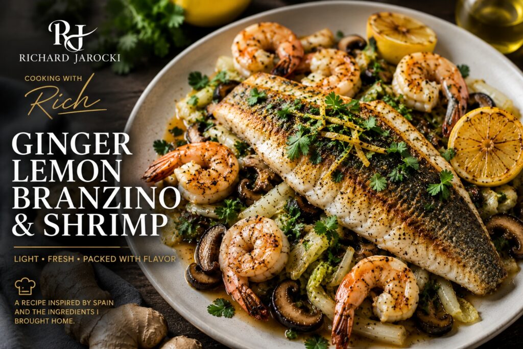 Ginger Lemon Branzino & Shrimp