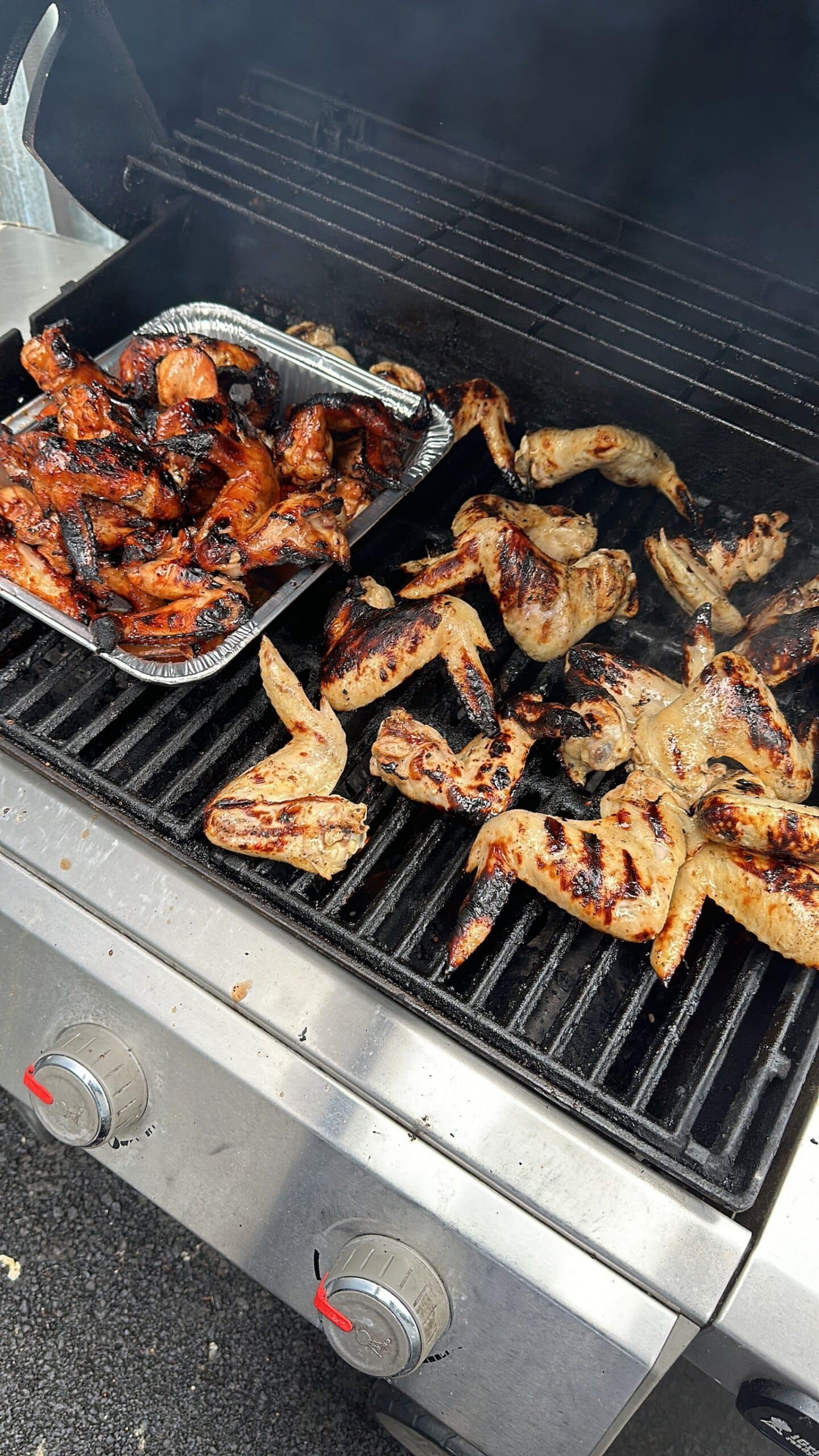 Cooking with Rich: chicken wings cooking on an outdoor grill