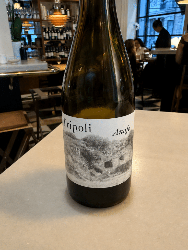 Trípoli Anafe served during the Mont Bar wine pairing in Barcelona