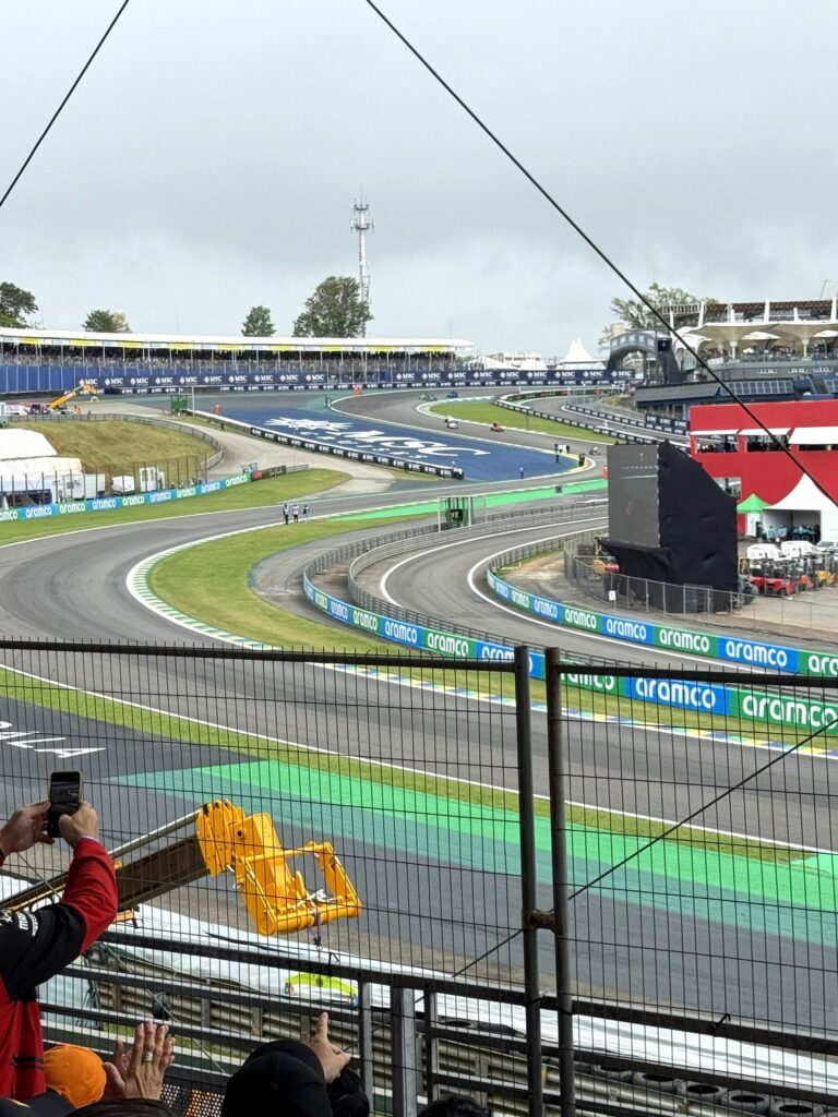 View of Interlagos from the grandstand during the São Paulo Grand Prix