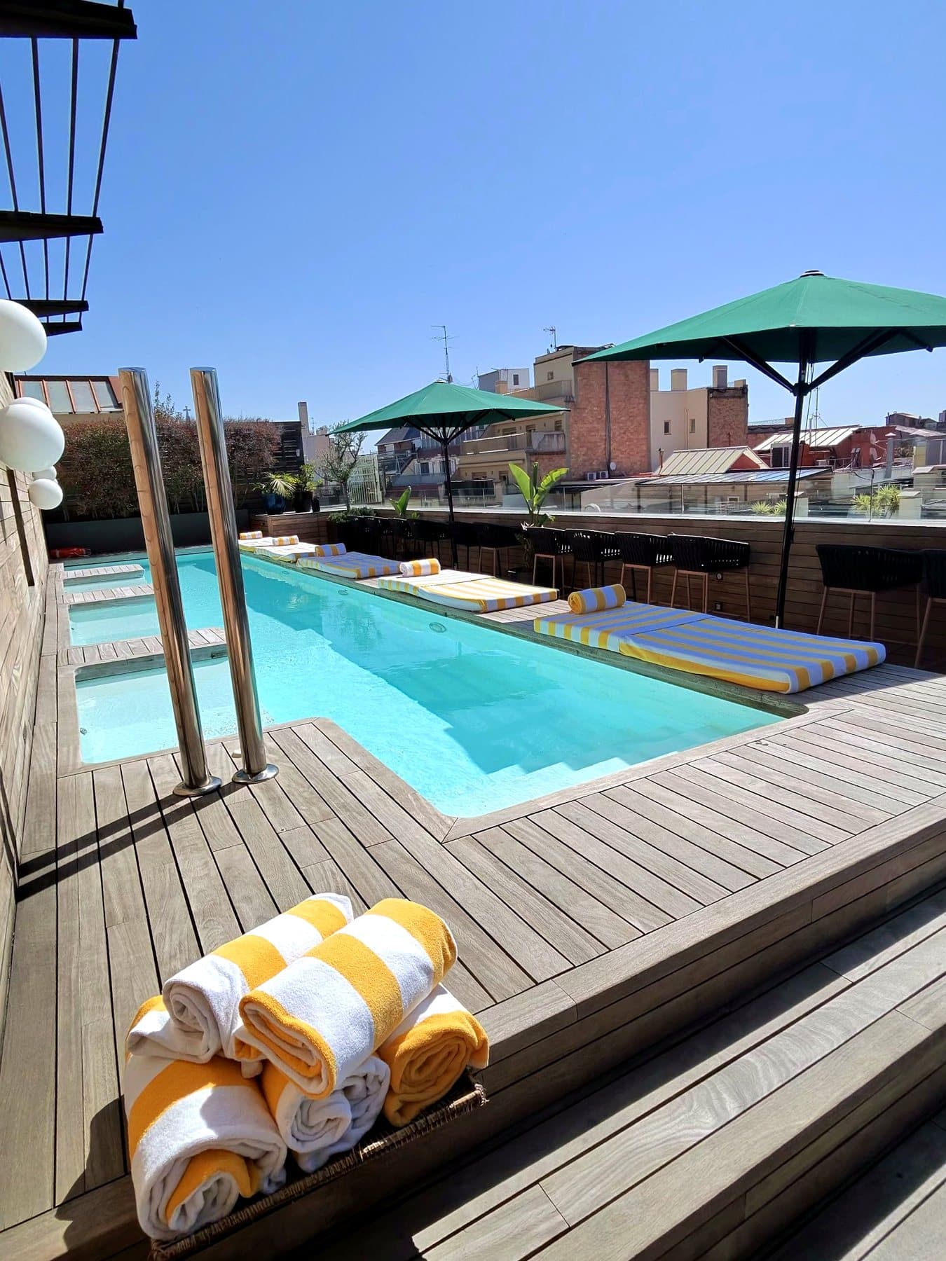 Rooftop pool at Sir Victor Barcelona during a Formula 1 travel trip